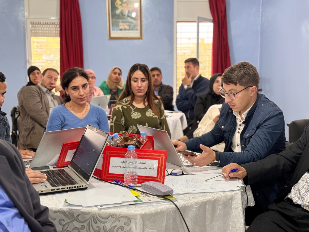 Digital work session — participants testing the platform and climate data